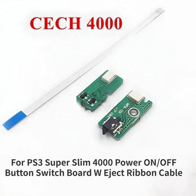 For PS3 Super Slim 4000 Power ON/OFF Button Switch Board W Eject Ribbon Cable - Image 1 of 4