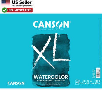 Canson XL Watercolor Paper Pad 11x15 140lb 300gsm Cold Press 30 Sheets