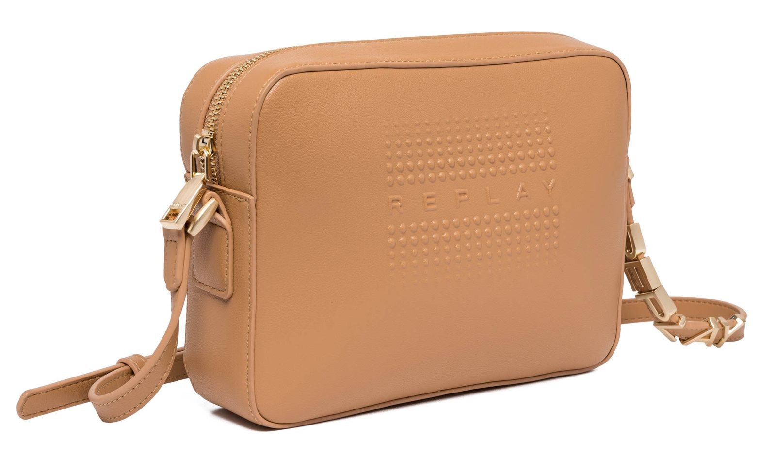 REPLAY Crossbody Bag with Zip Pale Beige