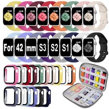 16 Pack Sport Band Case Compatible with Apple Watch Bands Case 42mm Women Men, S