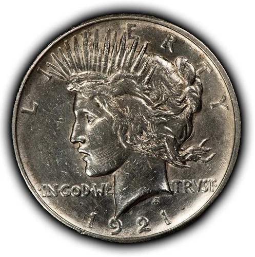 1921 $1 Silver Peace Dollar - High Relief Key Date - AU - SKU-B5538