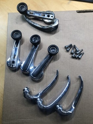 BMW E3 E9 E10 E12 E24 E21, manual window lifter crank handles Chrome, set 4 pcs.