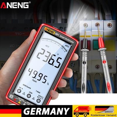 Smart Anti-burn Rechargeable Multimeter True RMS Multimetr Ohm Diode Meter (Red)
