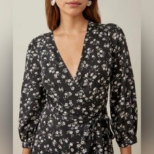 Reformation Oliver Wrap Jasmine Print Mini Dress Size XS