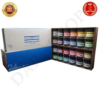 NICKER Watercolor Paint Poster Color 24 Colors Set 40ml PC40ML24N JAPAN