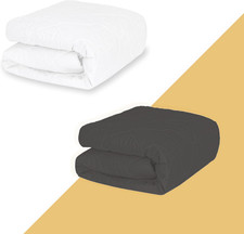 Waterproof Mattress Pad Bundle - Grey  White Protection for Your Bed