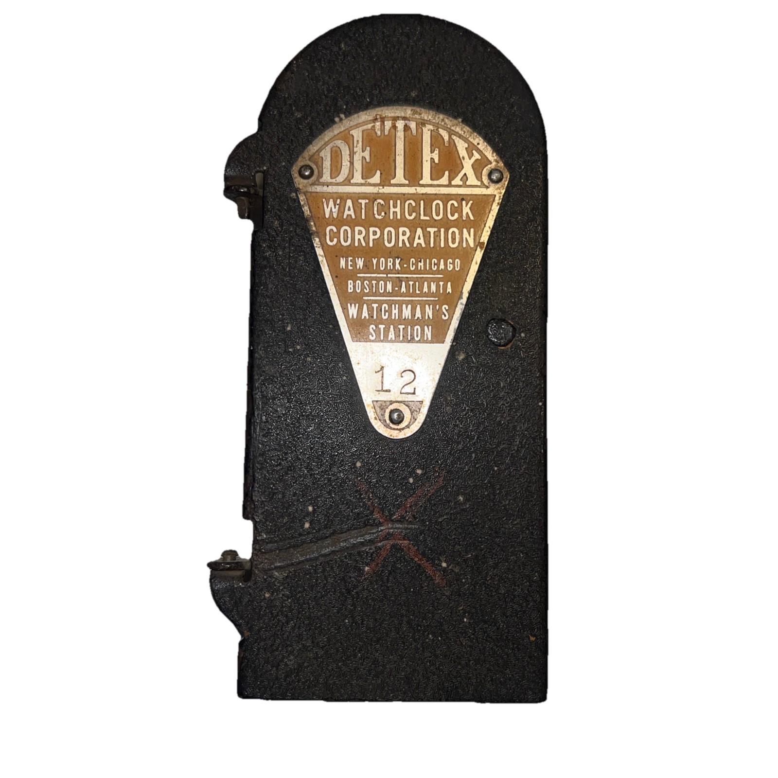 Vintage DETEX Watch Clock Corp Watchman’s Station Box #16 w/ #16 Key on Chain