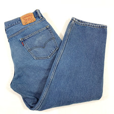 Levi's 550 Relaxed Fit Straight Medium Wash Denim Mens 36x30 Blue Jeans