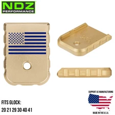 NDZ Glock 20 21 29 30 40 41 Gen 1-5 Brass Weighted Magazine Base Plate Engraved