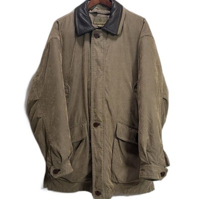 Rainforest SIGNATURE HERITAGE DOWN ZIP OUT LINER Olive Jacket XL leather collar