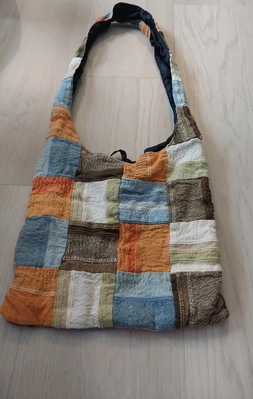 Patchwork Multicolored Boho Hobo Shoulder Crossbody Bag/ Purse 75% Cotton