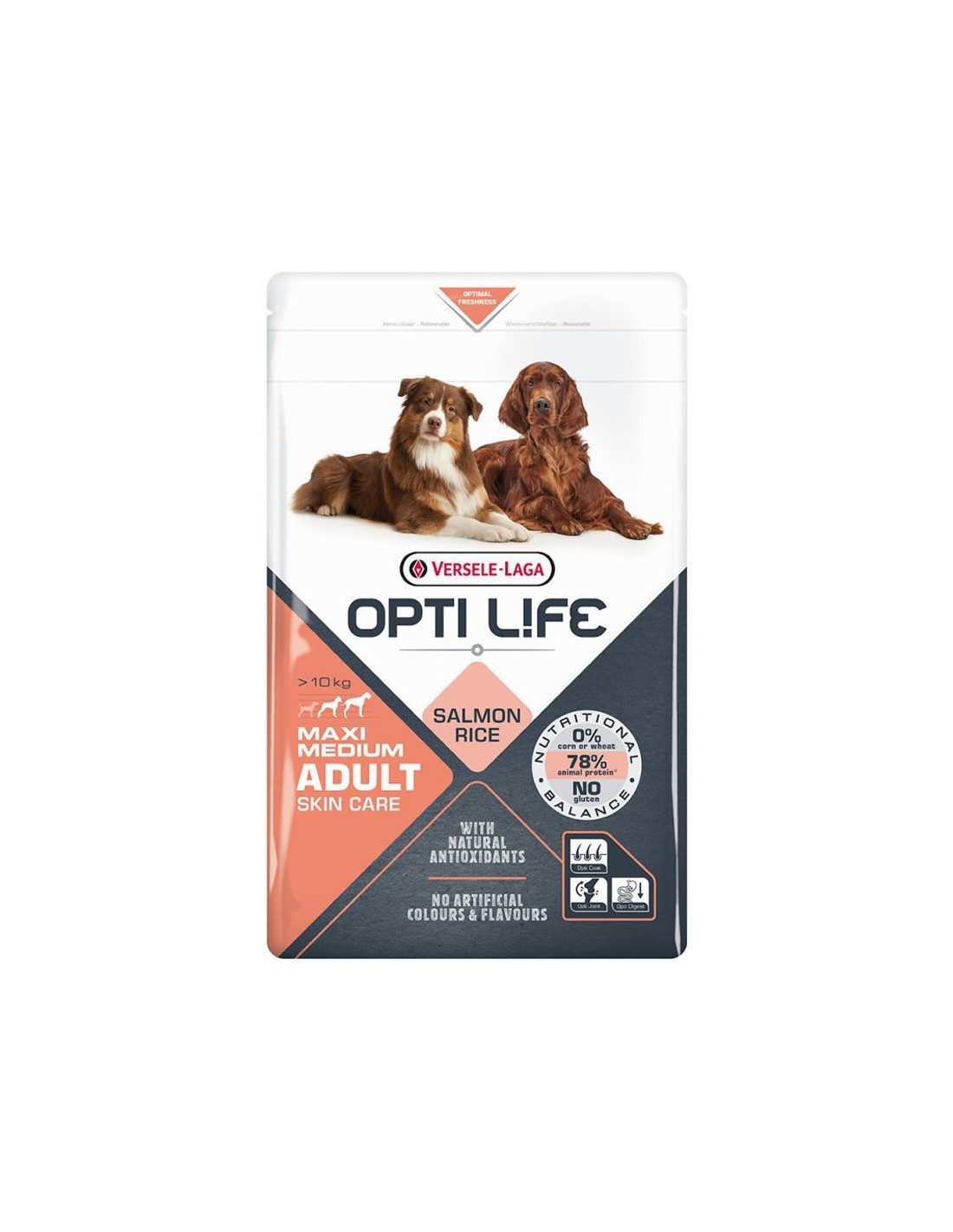 Croquettes Opti-Life Skin Care Medium et Maxi Adult chien adulte au saumon 12.5Kg