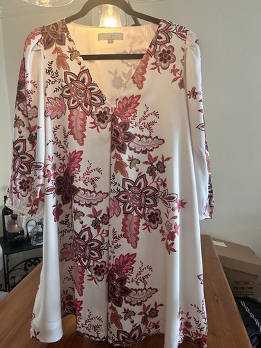 Robe Cami Ann Taylor LOFT été Coton Orchidée Tropicale - NEUVE Avec étiquettes (taille XS S M)