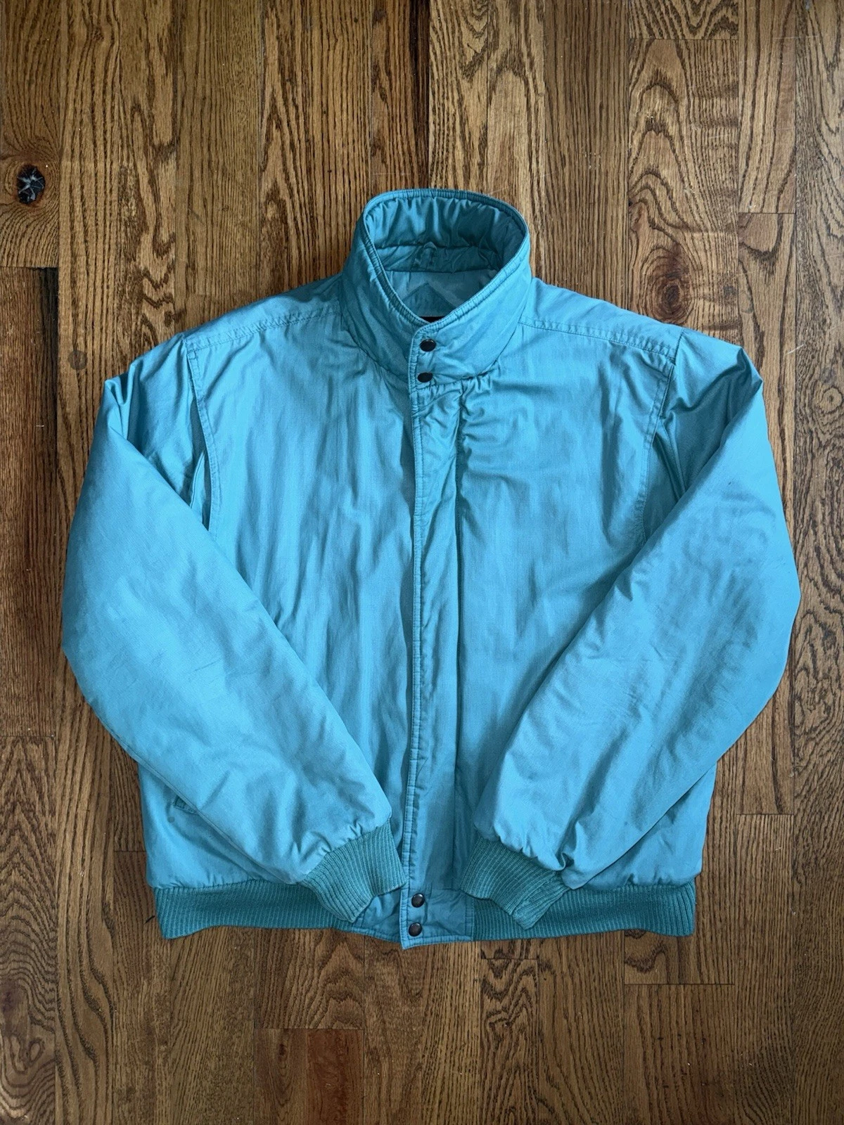 Vintage 80s Peter England Teal Insulated Bomber Jacket Men’s Size Medium