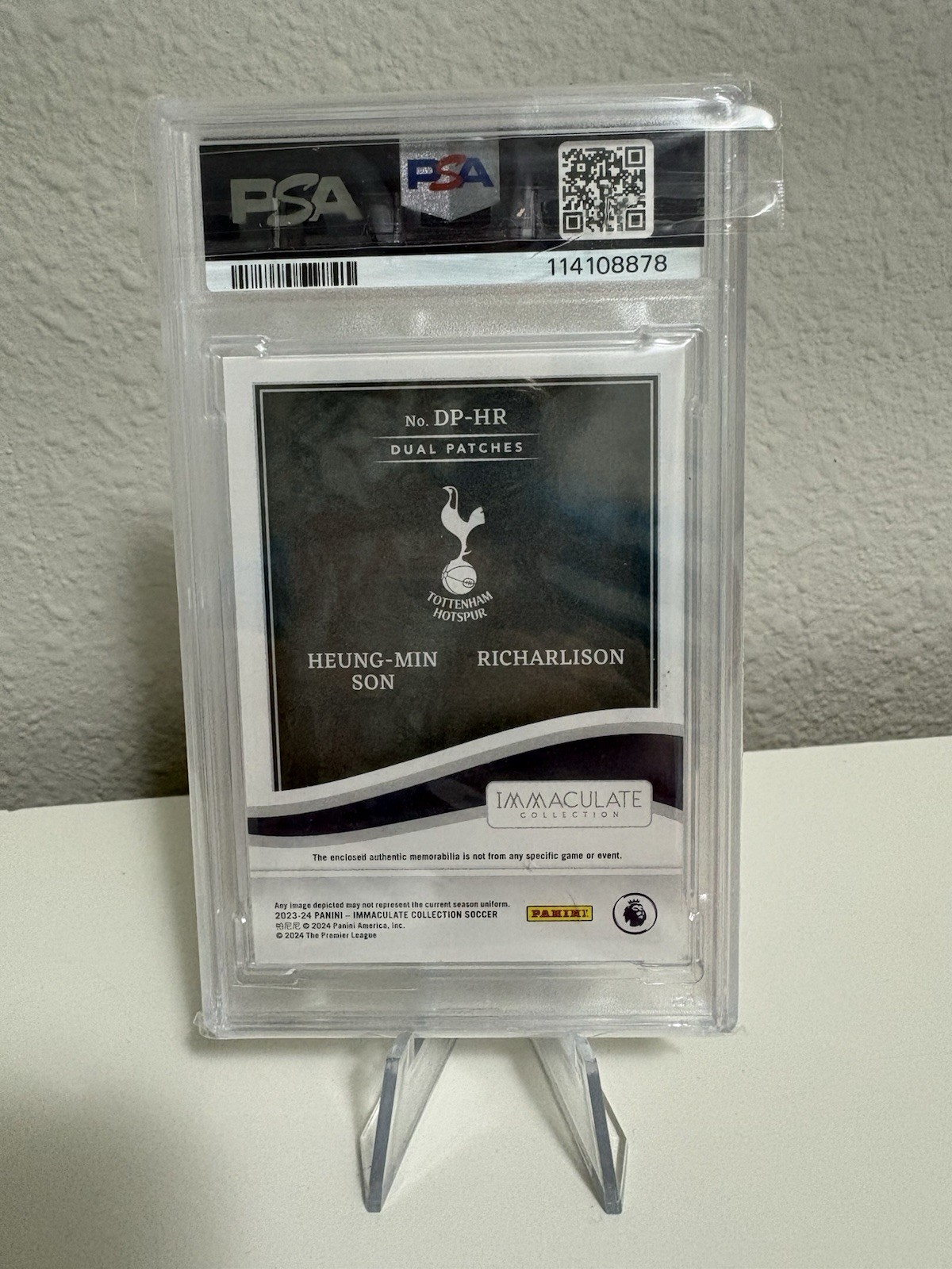 2023-24 Panini Immaculate Collection Son/Richarlison Dual Patch /49 PSA 10 🔥🔥 view 2