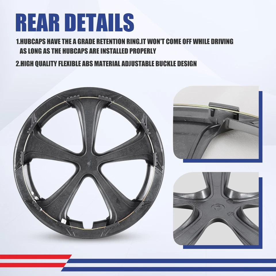 15in Silver Wheel Covers Hub Caps 4PCS For 2010-2015 TOYOTA PRIUS Alloy Wheel Foto 4 de 4