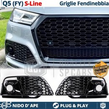 Griglie FENDINEBBIA PER AUDI Q5 FY S-Line 16-20 Mascherine NIDO D' APE Nere Tuni