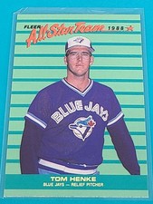 1988 Fleer All-Stars   #2 Tom Henke Toronto Blue Jays Baseball Card V4