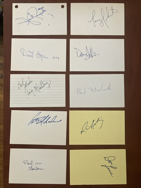 Vintage NHL Autographed Index Card Lot - 25 Cards