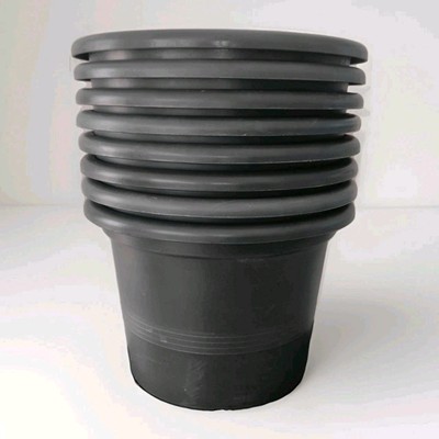 8 Blumentöpfe  Durchmesser 28 cm anthrazit Kunststoff gebraucht Umzugsverkauf 