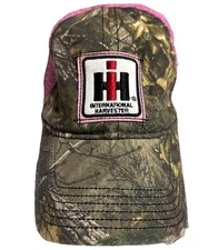 International Harvester Camo Front Pink Mesh Back Womens Farming Country USA