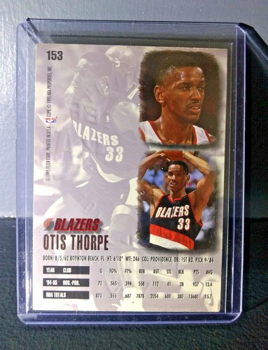 1995-96 Otis Thorpe Fleer medallón de oro ultra #153 tarjeta de baloncesto - Imagen 2 de 2
