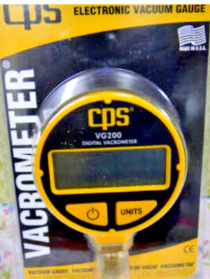 CPS PRODUCTS, VG200, DIGITAL Electronic Vacuum Gauge, VACROMETER, Hanging Hook