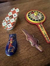 VINTAGE KIRCHHOF LIFE OF THE PARTY TIN HALLOWEEN NOISEMAKER PLUS CLACKERS MORE