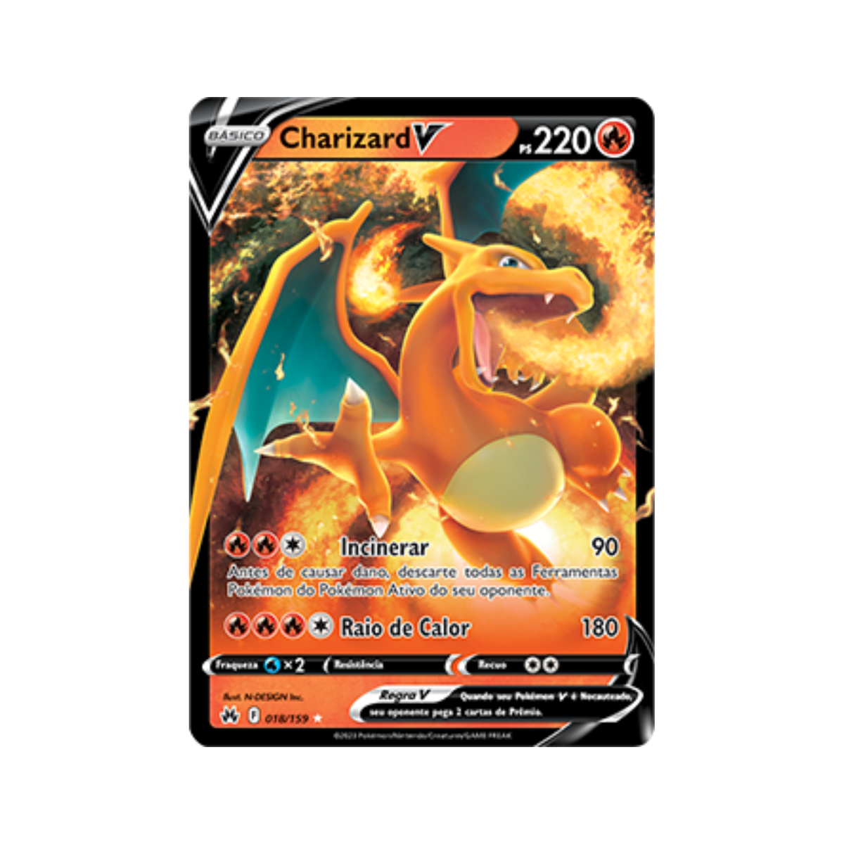 Card Pokémon Portuguese - Charizard V 18/159 Crown Zenith Ultra