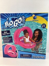 H2O Go Baby Care Seat 50 UPF UV Protective Covered Blue Detachable Sunshade