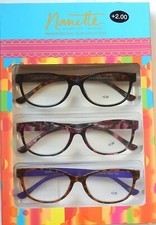 NANETTE LEPORE 3 PACK PREMIUM READING GLASSES READERS 1.50 2.00 2.50 NEW