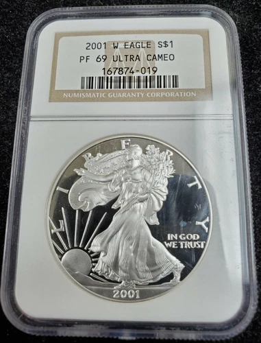 2001 W $1 American Silver Eagle NGC PF69 Ultra Cameo