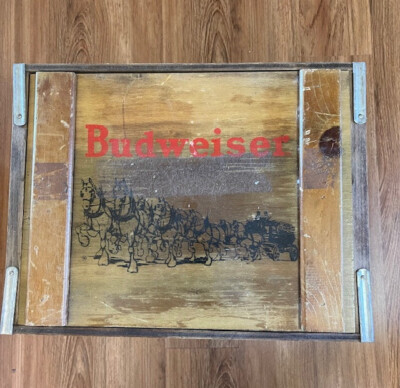 Rare Anheuser-Busch Budweiser Beer Wood Box Crate Case W/Wooden