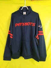NFL Team Apparel Men's 2XL New England Patriots Polyester Jacket Navy Full Zip