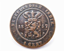 NETHERLANDS EAST INDIAONE CENT 1857   / SNIFF'S  ANCIENT COINS T-3