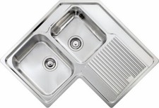 CM Lavello Cucina Angolare 2 Vasche Gocc. a DX Inox 83x83 cm 011248.S1.01.2018