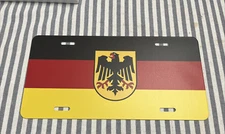 Germany Flag License Plate Tag Vanity Front Aluminum 6 Inches By 12 Inches