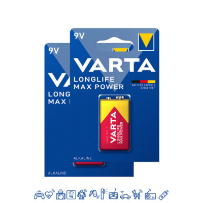 2 x Varta 9V-Block 4722 Longlife Max Power eh. MaxTech Alkaline Rauchmelder