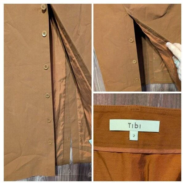 Tibi Arun Suiting Back Wrap Maxi Skirt $545 SZ 2 - Image 2 of 4