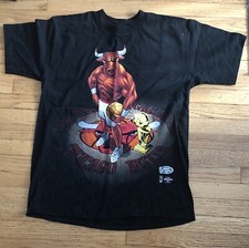 Camiseta Negra Chicago Bulls Benny The Bull 1998 Campeones de la NBA Nueva Sin Etiquetas XL