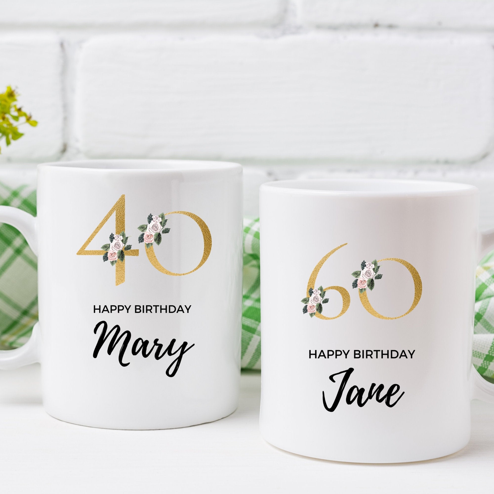 Personalised Birthday Mug With Name And Age Birthday Coffee Mug Feminine