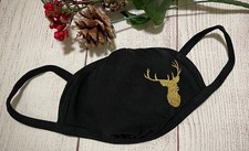 Christmas Handmade Glitter Reindeer design face mask /Reusable/Washable/Cotton