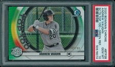 2020 Bowman Chrome Andrew Vaughn Green Refractor /99 Scouts Top 100 PSA 10 GEM