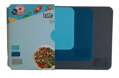 Tasty / Fackelmann Schneidematten-Set 3 teilig Blau / Grau