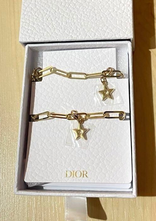 Christian Dior Novelty 2024 Gold Star Strap Key Chain Charm