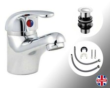 Bathroom Sink Mixer Tap Including Clicker Waste & Fixings Option Basin Tap