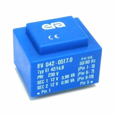 Transformateur EI42 5VA Primaire 2x115V Secondaire 2x12V Era BV042-5354.0