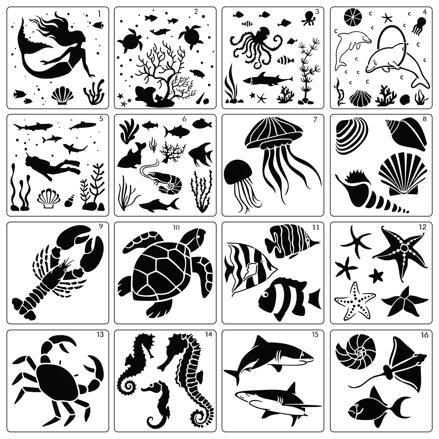 Ocean Life Stencil