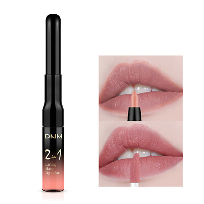2 in1 Lip Liner Lipstick Matte Lip Gloss Pen Pencil Double-end Lasting