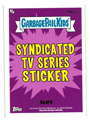 2016 GARBAGE PAIL KIDS SERIES 2 PRIME SLIME TRASHY TV PICK YOUR CARD BLOODY RED - Picture 199 of 323